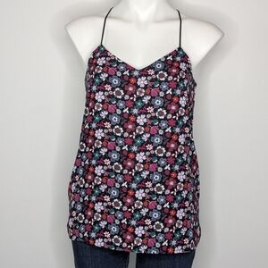 Express Barcelona Black Purple Blue Floral Reversible Cami S
